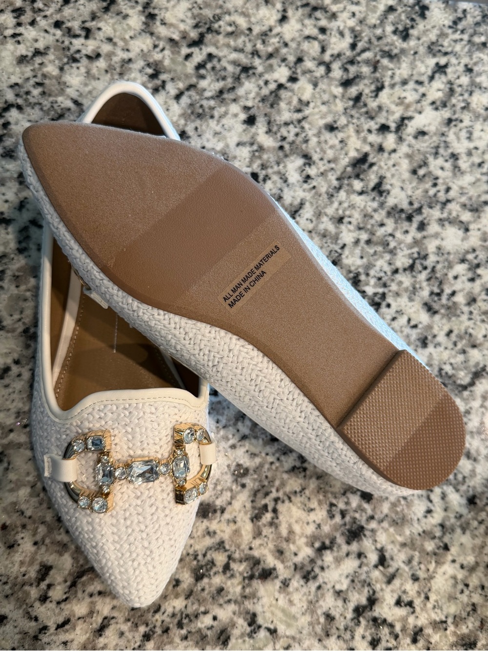 Report White Pointed-Toe Crystal-Embellished Flats - Picture 3 of 6